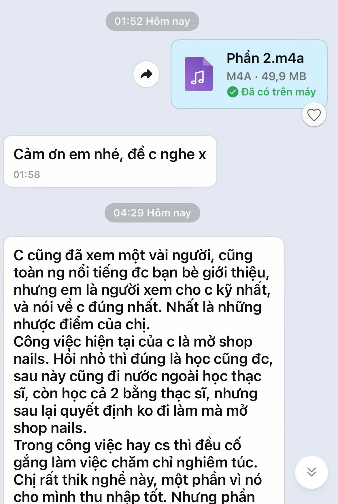 Ảnh chụp phản hồi tích cực của khách hàng về hành trình đồng hành cùng Tuệ Như