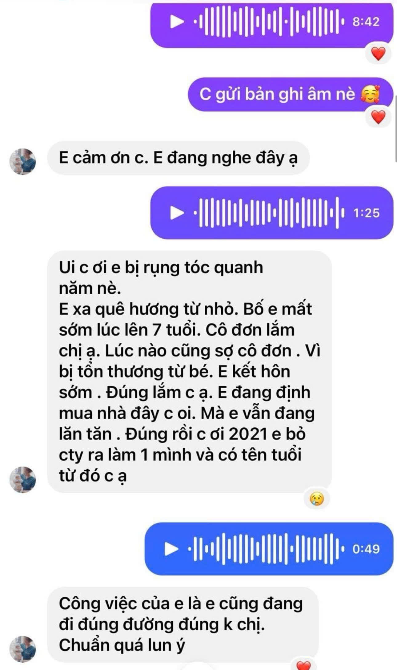 Phản hồi từ khách hàng sau phiên trị liệu và khai mở nội tâm