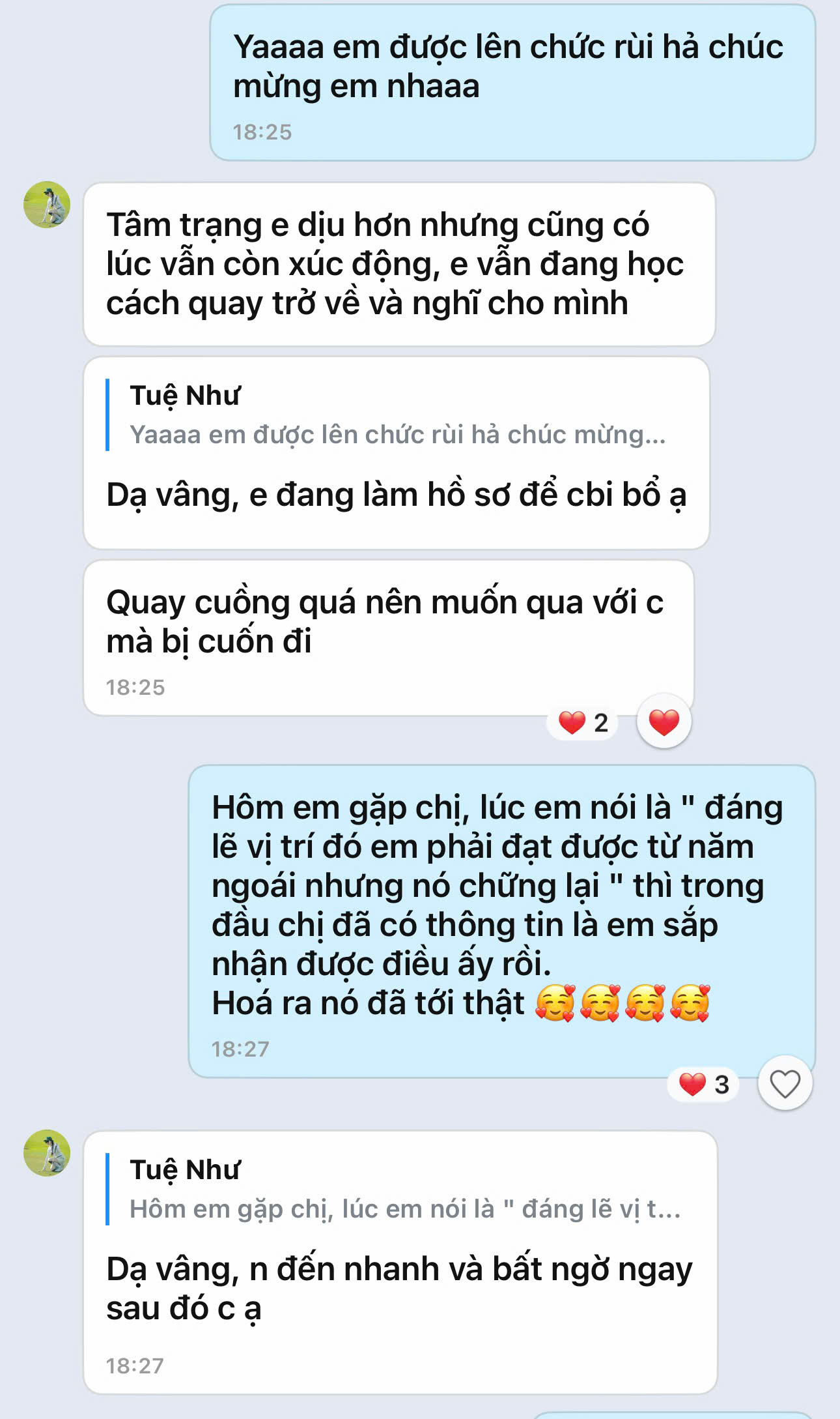 Ảnh chụp feedback tích cực của khách hàng sau quá trình đồng hành chữa lành